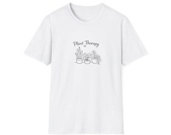 Plant Therapy illustration T-Shirt | potted plants line art