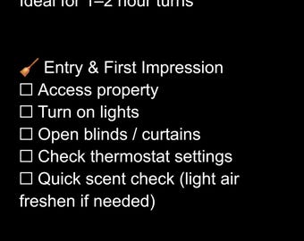 Airbnb Turnover Checklist | Quick Cleaning Checklist for Short-Term Rentals | Printable STR Cleaning Guide