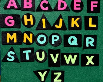 Alphabet Felt Set, ABC practice for homeschool, teachers, play time