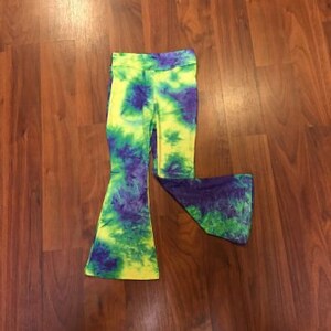 Mardi Gras Leggings - Tie Dye Leggings - Bell Bottom Leggings - Women's Leggings - Carnival Leggings - Fat Tuesday Leggings - Mardi Gras