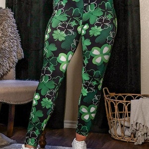 Shamrock Leggings St Patrick's Day Women's Leggings Leggings Pockets Yoga Leggings Irish Leggings Green Leggings St Pat's image 2