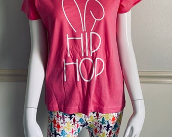 Pink Easter Shirt - Women's Easter Top - Pink Bunny Shirt - Women's Pink Tee - Spring Shirt - Womens Hip Hop - Pink Spring Top - Women's Top