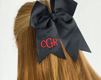 Black Hair Bow - Monogram Bow - Initials Bow - Gift for Her - Girl's Hair Bow - Easter Bow - Personalized Bow - Hair Bow - Back to School