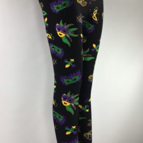 Mardi Gras Leggings Mask Leggings Carnival Leggings Etsy