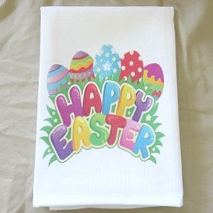 Easter Egg Towel Hand Towel Kitchen Towel Easter Decor Kitchen Decor Easter Gift Hostess Gift Happy Easter Towel Home Decor image 4