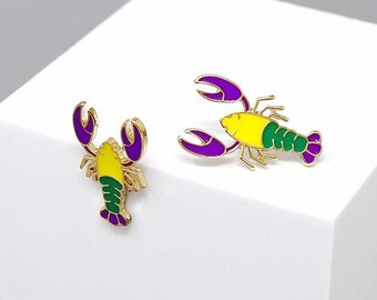 Mardi Gras Crawfish - Crawfish Earrings - Mardi Gras Earrings - Stud Earrings - Women's Earrings - Post Earrings - New Orleans - Gift Her