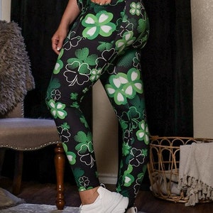 Shamrock Leggings St Patrick's Day Women's Leggings Leggings Pockets Yoga Leggings Irish Leggings Green Leggings St Pat's image 5