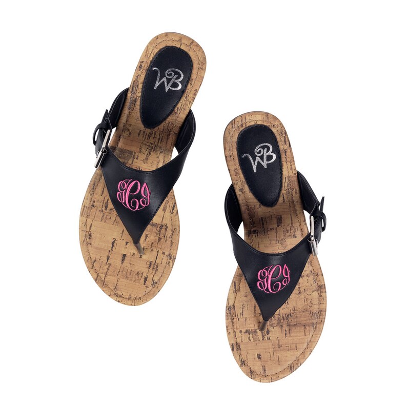 initials insignia cutout leather slides