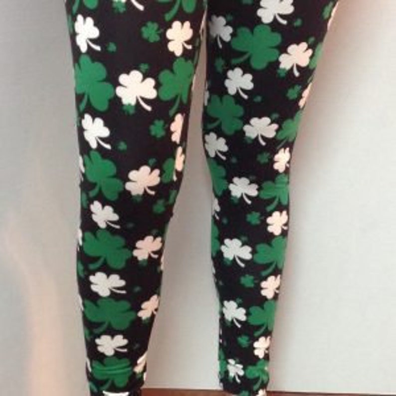 st patrick day shamrock leggings