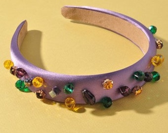 Rhinestone Headband - Mardi Gras Headband - Women's Headband - Mardi Gras Accessory - Hair Band - New Orleans - Mardi Gras Gift - Gift Her
