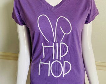 Purple Easter Top - Easter Shirt - Women's Shirt - Purple Vneck Tee - Easter Graphic Tee - Easter Tshirt - Women's Clothing - Gift for Her