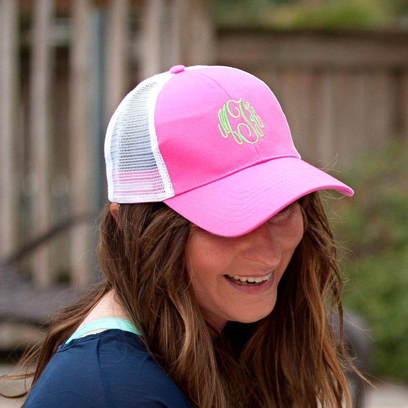Pink Trucker Hat Personalized Cap Womens Hat Baseball Etsy