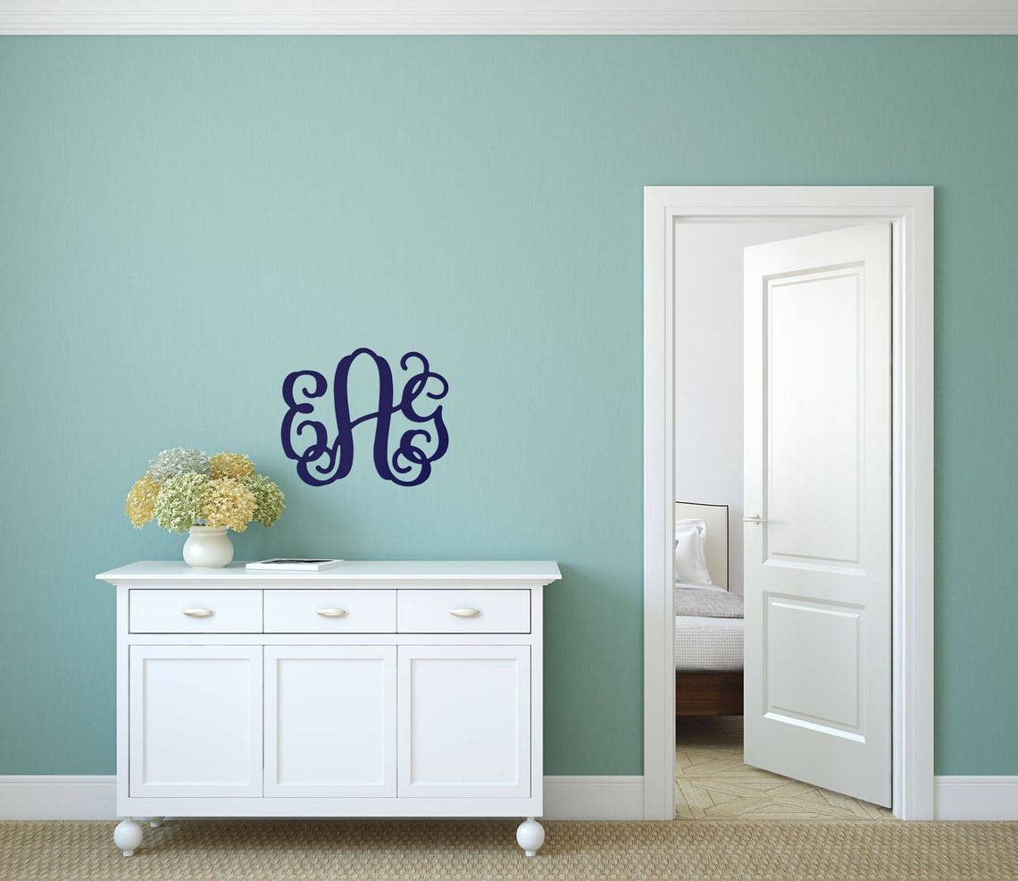 Wooden Monogram Wall Monogram Home Decor Initial Etsy