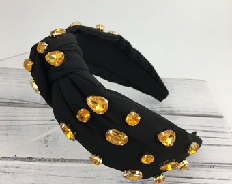 Gold Black Headband - Women's Headband - Hair Accessory - Hair Flair - Game Day Headband - Halloween Headband - Women's Gift Idea - Gift Her