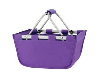 Purple Mini Tote - Mini Market Tote - Monogram Tote - Tailgating Tote - Organizing Tote Bag - Shopping Tote - Market Tote - Unique Gift