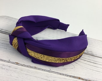 Purple Gold Headband - Women's Headband - Gold Glitter - Hair Accessory - Hair Flair - Women's Gift - Gift for Her - Purple and Gold