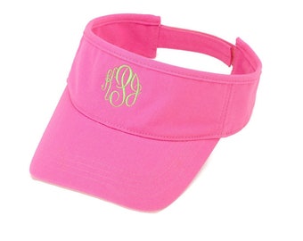 Pink Women's Visor - Women's Sun Hat - Monogrammed Visor - Initials Tennis Hat - Sun Hat - Monogram Visor - Monogram Gift - Beach Hat - Gift