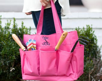 Pink Carry All Bag - Pink Organizer Bag - Monogram Organizer - Craft Tote Bag - Monogrammed Tote - Women's Travel Bag - Gift for Her - Gift