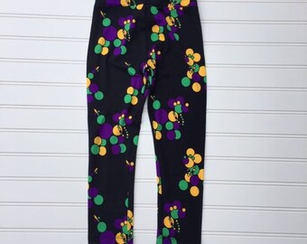 Kid's Bead Dog Leggings - Girl's Mardi Gras Leggings - Girl's Leggings - Mardi Gras Leggings - New Orleans Leggings- Girl's Clothing = Gift