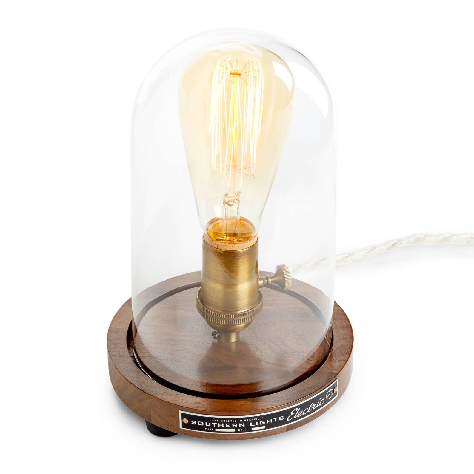 The Original Edison Bell Jar table lamp. Glass Desk Lamp Dome Etsy