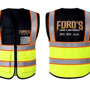 Custom Safety Vest with Logo | High Visibility Reflective Work Vest | Personalized Hi-Vis Vest for Construction, Events & Teams image 10