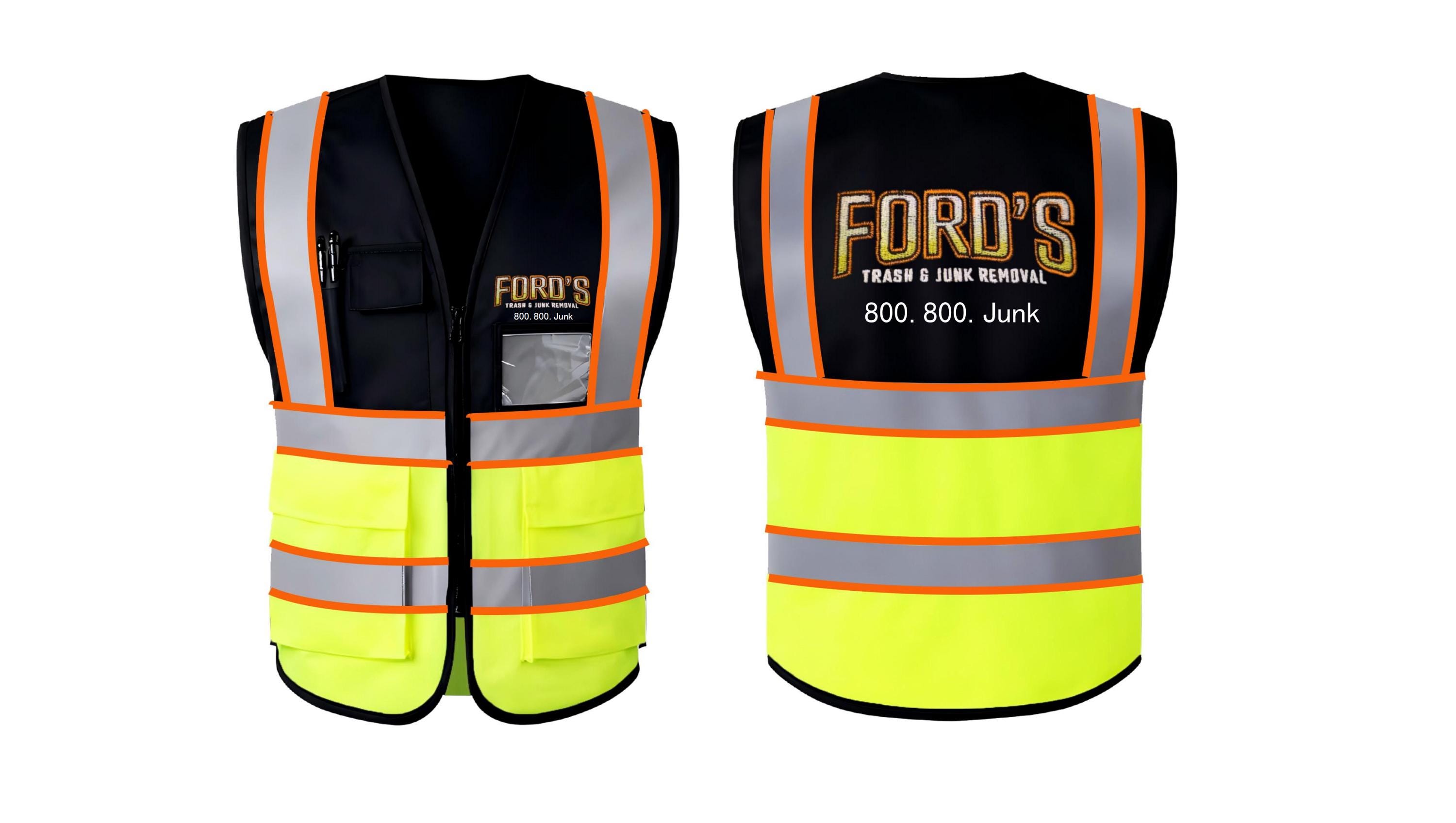 Custom Safety Vest With Logo | High Visibility Reflective Work Vest ...