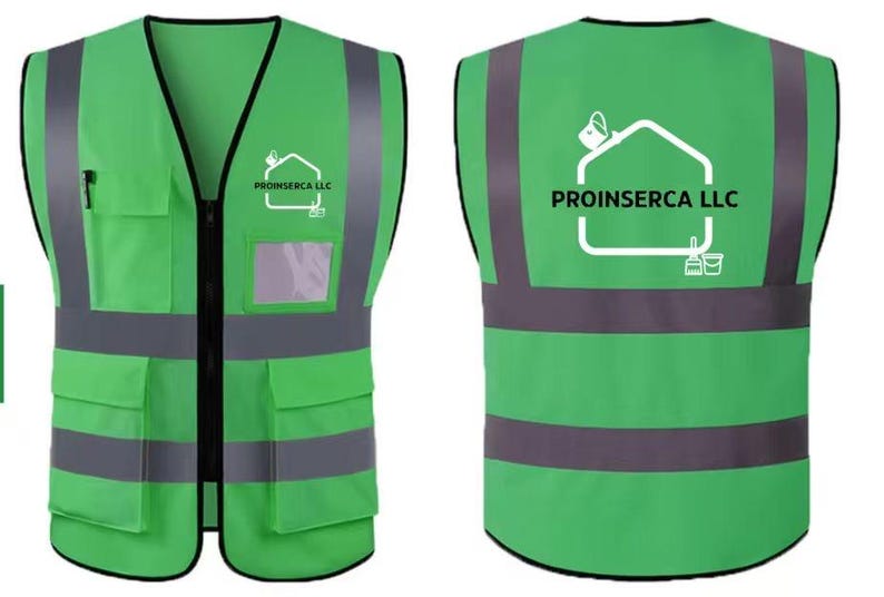 Custom Safety Vest with Logo | High Visibility Reflective Work Vest | Personalized Hi-Vis Vest for Construction, Events & Teams Green