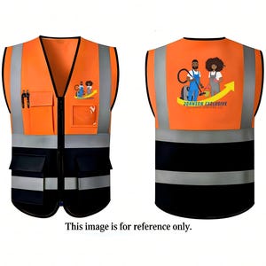 Custom Safety Vest with Logo | High Visibility Reflective Work Vest | Personalized Hi-Vis Vest for Construction, Events & Teams image 13
