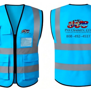 Custom Safety Vest with Logo | High Visibility Reflective Work Vest | Personalized Hi-Vis Vest for Construction, Events & Teams image 8