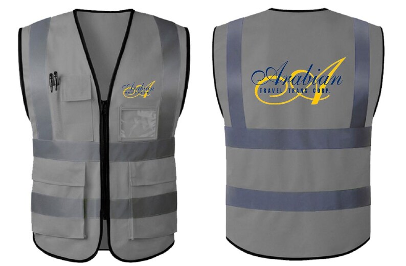 Custom Safety Vest with Logo | High Visibility Reflective Work Vest | Personalized Hi-Vis Vest for Construction, Events & Teams Gray