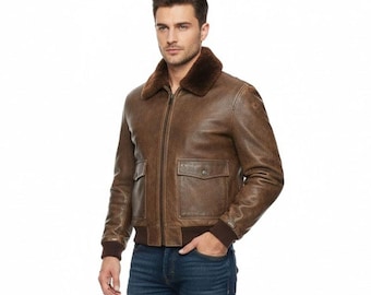 Vintage 60s US Navy G-1 Goatskin Leather Flight Jacket - Size 40