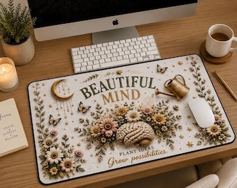 Beautiful Mind floral brain Desk Mat | Plant Ideas, Grow Possibilities