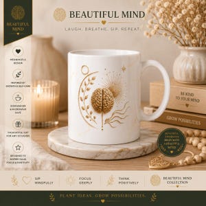 Konstgips Hjärnmugg Guldmarmor Kaffemugg Lyxig Kontorsmugg Minimalistisk Psykologi Gåva Neurovetenskap Kaffemugg