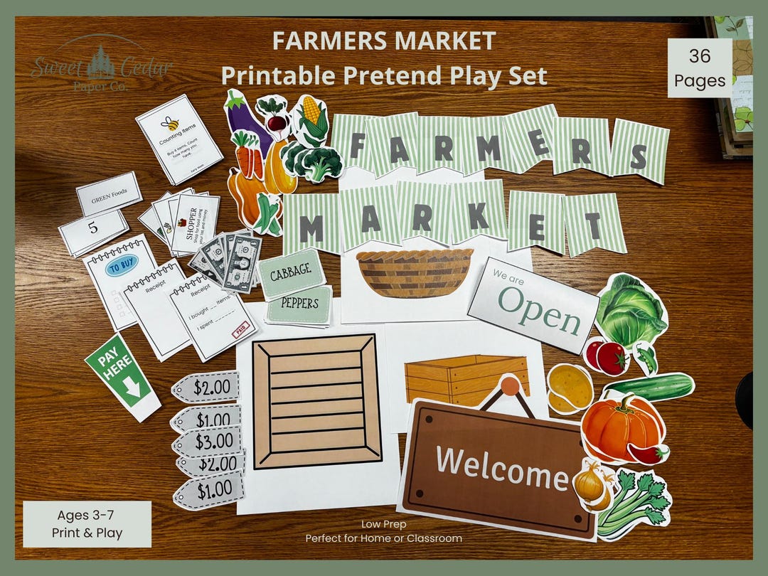 Farmers Market Pretend Play - Dramatic Play - Printable Educational ...