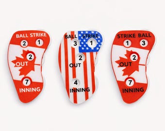 4-Dial Umpire Indicator Baseball and Softball - Name and Number Flag Design