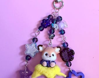 Ręcznie robiony brelok z kaliko stworzonkiem - Baby Deer Milky Way Star