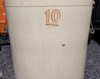 Antique Medalta 10 Gallon Imperial Stoneware Crock Medicine Hat Alberta