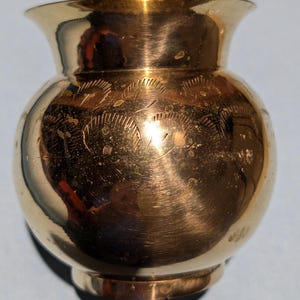 Vintage 1960s Heavy Brass Lota Kalash 258g - Handmade Indian Ritual Water Pot - Traditional Brazed Seam - No Dents - Altar & Yoga Home Decor