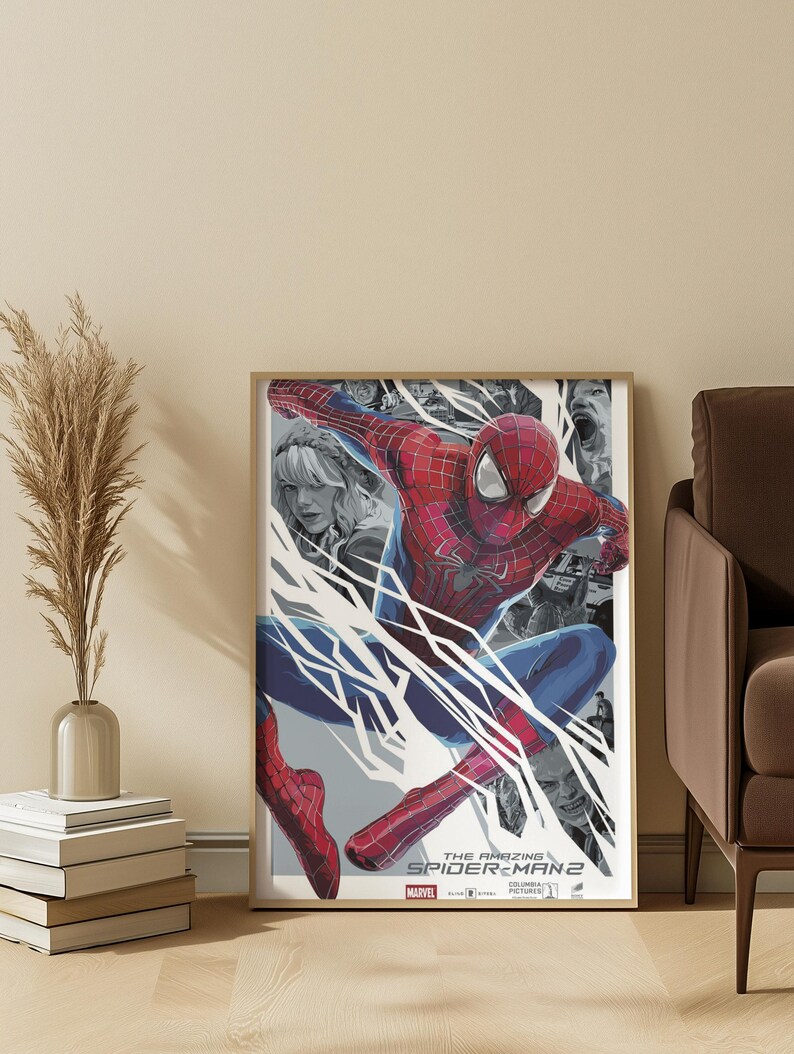 Spider Man 2 Wall Art, Marvel Comic Poster, Peter Parker Wall Art, Teen ...