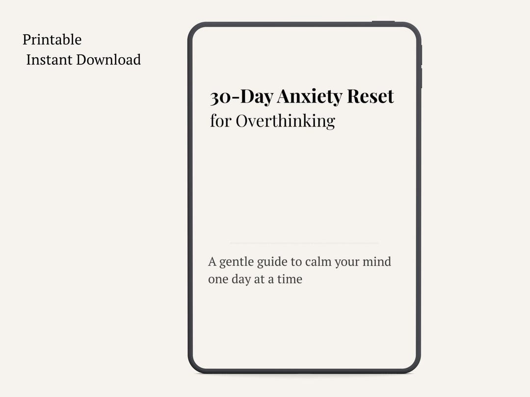 30-day Anxiety Reset Journal | Printable Overthinking Workbook (PDF ...
