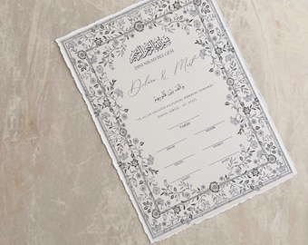 Nikah Certificate – Islamic Marriage Certificate | Customizable | Timeless & Elegant