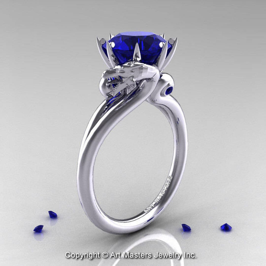 Art Masters Scandinavian 950 Platinum 3.0 Ct Royal Blue Sapphire