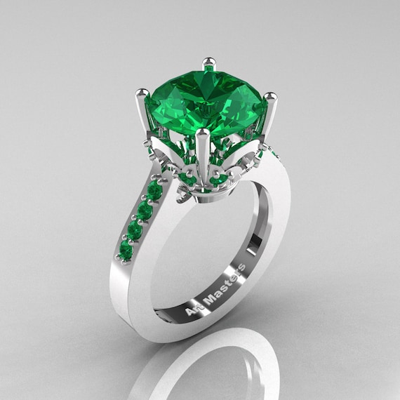 Buy Classic 14K White Gold Carat Emerald Solitaire Wedding
