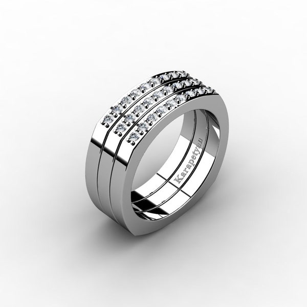 Mens Platinum Rings Etsy