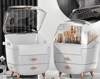 Modern Makeup Organizer with Drawers, Cosmetic Storage Box, Vanity Organizer for Makeup and Skincare