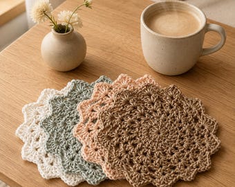 Boho Mandala Crochet Coaster Pattern + Video