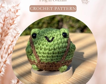 Frog in Overalls Crochet Pattern, Amigurumi Frog PDF, Beginner-Friendly Pattern, Instant Digital Download