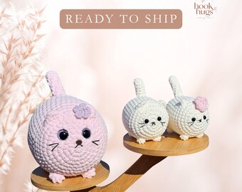 Crochet Cat Plushies, Handmade Cat Loaf Family, Cute Amigurumi Cat Lover Gift, Ready to Ship