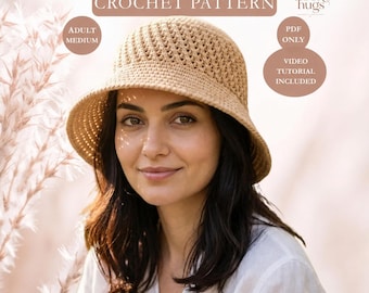CROCHET PATTERN & VIDEO/ Crochet Sun Hat Pattern Pdf, Textured Summer Hat, Beach Hat Download