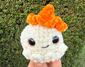 Crochet Ghost Plush, Halloween Plushie, Cute Witch Ghost, Amigurumi Stuffed Animal, Handmade Halloween Decor, Spooky Season Gift
